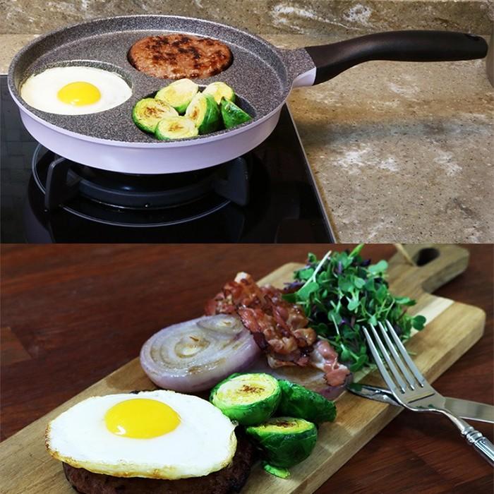 BELLA CUISINE 3 Holes Egg Frying Pan Panci Penggorengan Telur 3 Lubang - Ungu