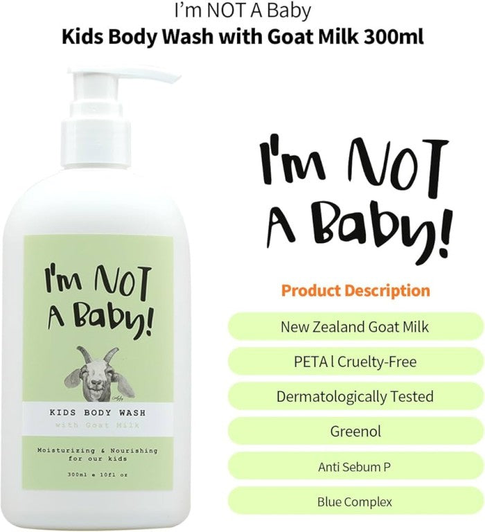 GENIE THE BOTTLE INC. I'M NOT A BABY Kids Body Wash with Goat Milk