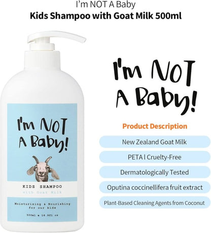 GENIE THE BOTTLE INC. I'M NOT A BABY Kids Shampoo with Goat Milk