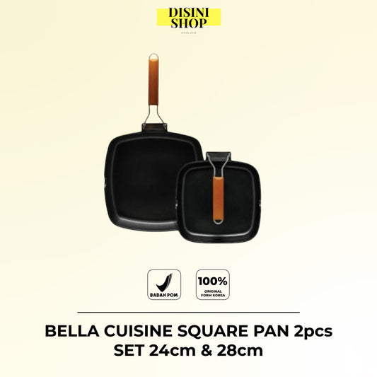 BELLA CUISINE Square Pan 2pcs Set 24cm & 28cm - Teflon / Penggorengan