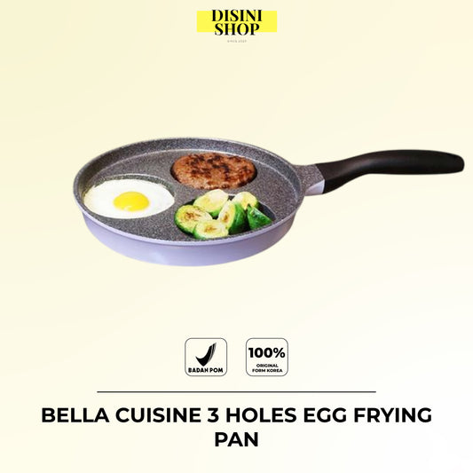 BELLA CUISINE 3 Holes Egg Frying Pan Panci Penggorengan Telur 3 Lubang - Ungu
