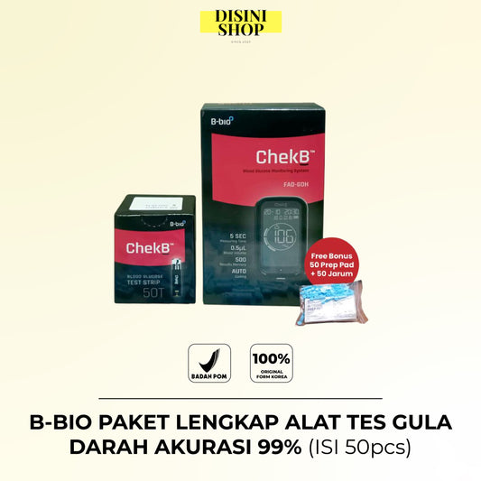 B-BIO Paket Lengkap Alat Tes Gula Darah Akurasi 99% isi 50 pcs