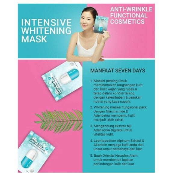 [Stok Baru] New Faceflux - Seven Days Intensive Whitening Mask (1 SHEET) - LVS SHOP