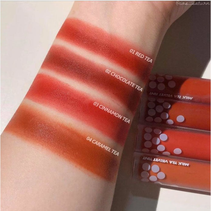 [NEW VELVET] 4 COLORS MILK TEA VELVET TINT - ROMAND #RED #CHOCOLATE #CINNAMOND #CARAMEL TEA - LVS SHOP